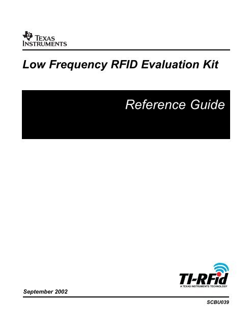 Low Frequency RFID Evaluation Kit Reference Guide - AdvanIDe