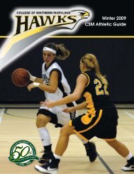 Winter 2009 CSM Athletic Guide - College of Southern Maryland