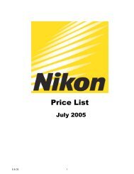 UK Price List Jul 05 revised codes - Nikon