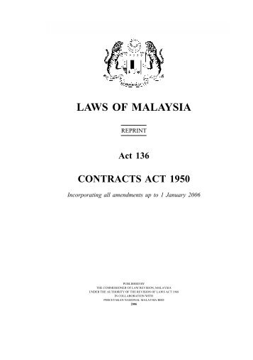 Act 136 CONTRACTS ACT 1950 - Attorney General's Chambers