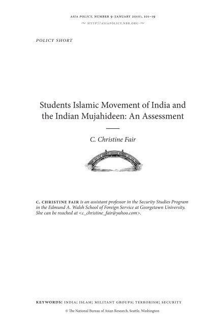 Students Islamic Movement of India and the Indian Mujahideen: An ...