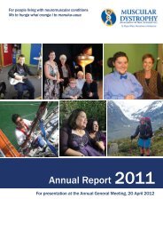 Annual Report 2011 - Muscular Dystrophy Association of New Zealand