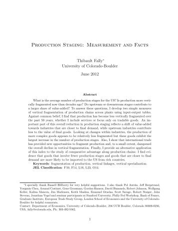 Production Staging: Measurement and Facts - FREIT Forum for ...