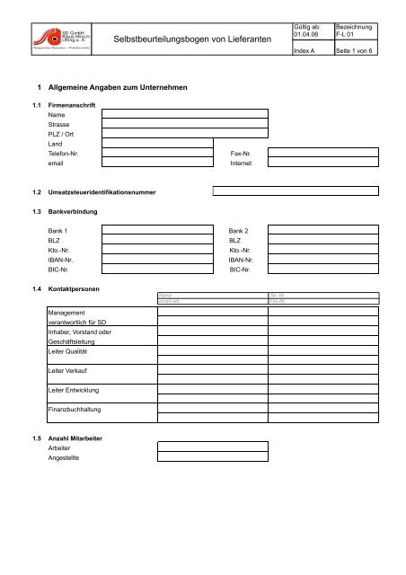 Formular Selbstauskunft Sd Hirsch Gmbh