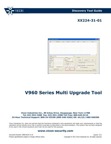 V960 Series Multi Upgrade Tool - Vicon