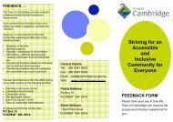 feedback form - Town of Cambridge