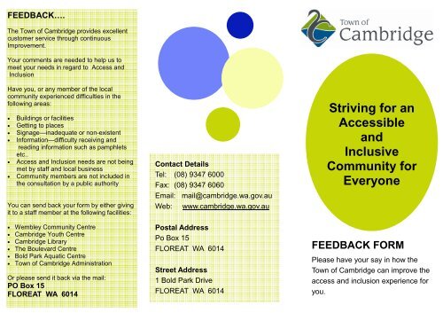 feedback form - Town of Cambridge