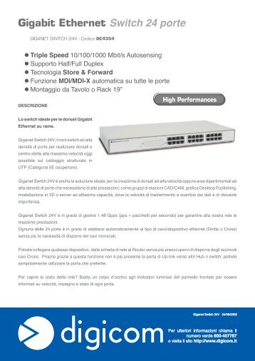 Gigabit Ethernet Switch 24 porte - Digicom