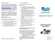 WARRANTY POLICY Light Compaction Equipment - Doosan ...