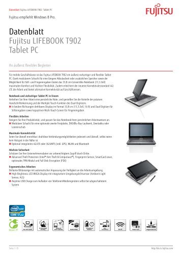 Datenblatt Fujitsu LIFEBOOK T902 Tablet PC