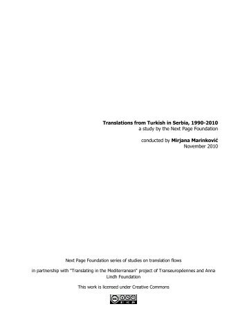 Translations from Turkish in Serbia, 1990-2010 a study by the Next ...