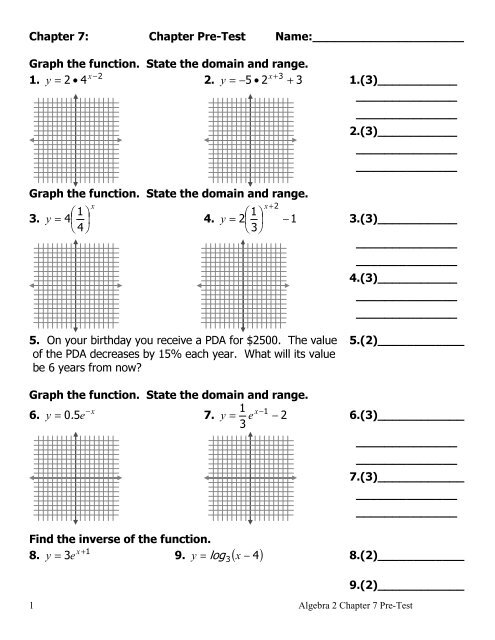 cpm algebra 2 chapter 7 homework answers