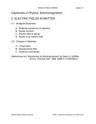 Electromagnetism 2. ELECTRIC FIELDS IN MATTER - Physics at ...