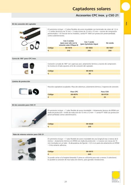 Lista de precios 2013 - Paradigma EnergÃ­as Renovables IbÃ©rica