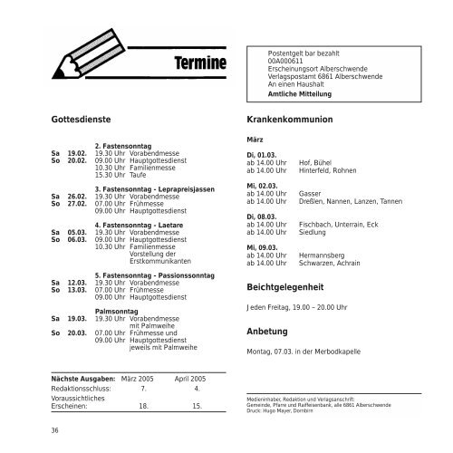 von einem zum andern - Alberschwende