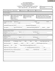 Building Permit Application Form - City of Independence, Kansas