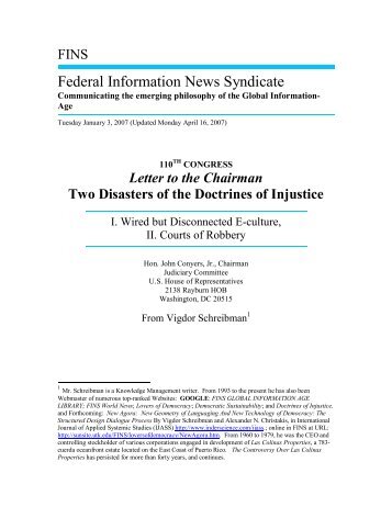 Federal Information News Syndicate - SunSITE@UTK