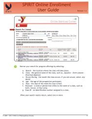 SPIRIT Online Enrollment User Guide Release 1.6