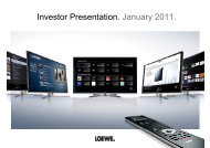 Investor Presentation January 2011 Investor Presentation ... - Loewe