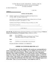 Lee County Notice of Hearing Form - 20th Judicial Circuit Florida