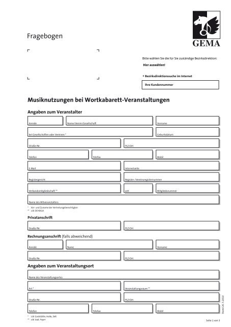 Fragebogen - bei vts Event