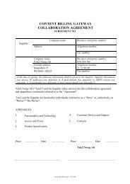 content billing gateway collaboration agreement - Tele2