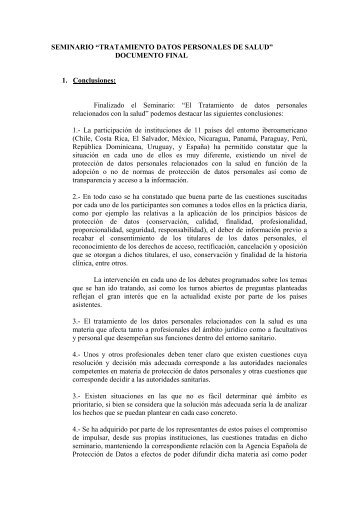 Conclusiones finales - Febrero 2008 - Red Iberoamericana de ...