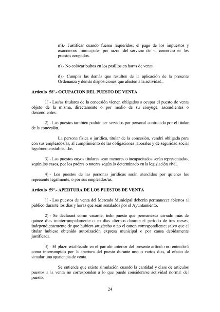 Ordenanza municipal del mercado del Ayuntamiento de la Vall d'UixÃ³.