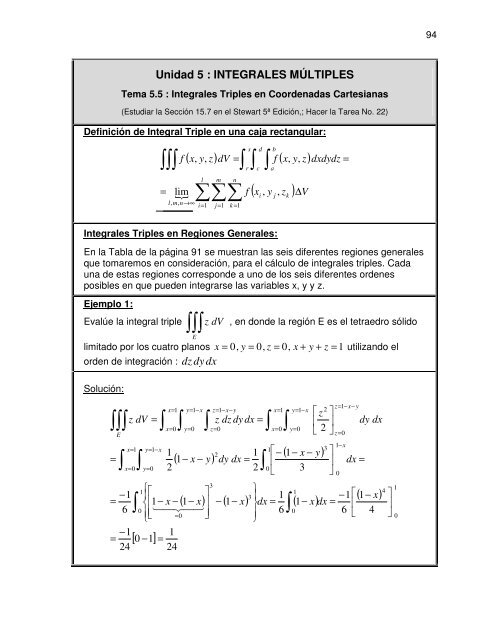 Integrales Triples