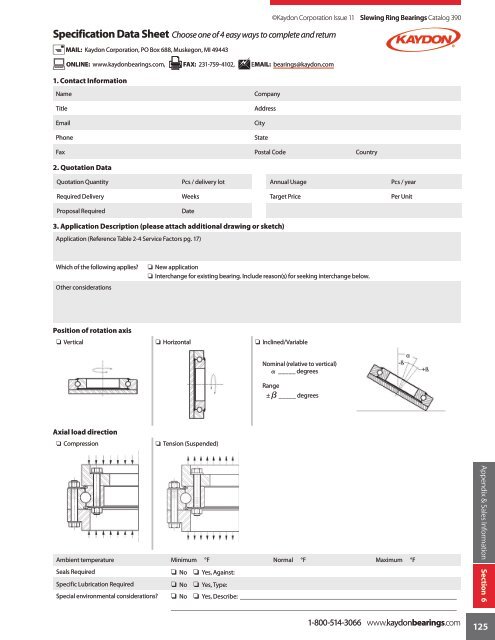 Slewing rings/turntable bearings - Kaydon Bearings