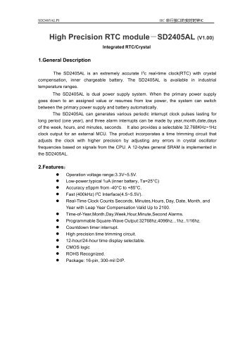 SD2405 Datasheet - DFRobot