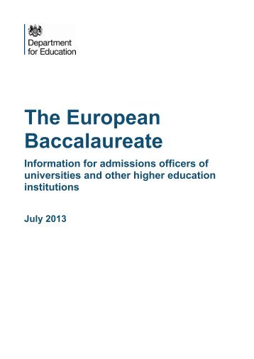 Information on the European Baccalaureate - Gov.UK