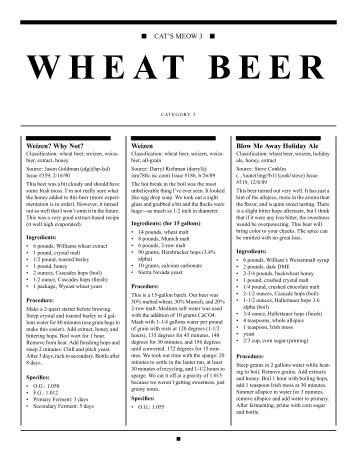 WHEAT BEER - Brewery