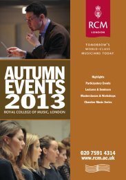 Autumn Season Event Guide - Royal College of Music