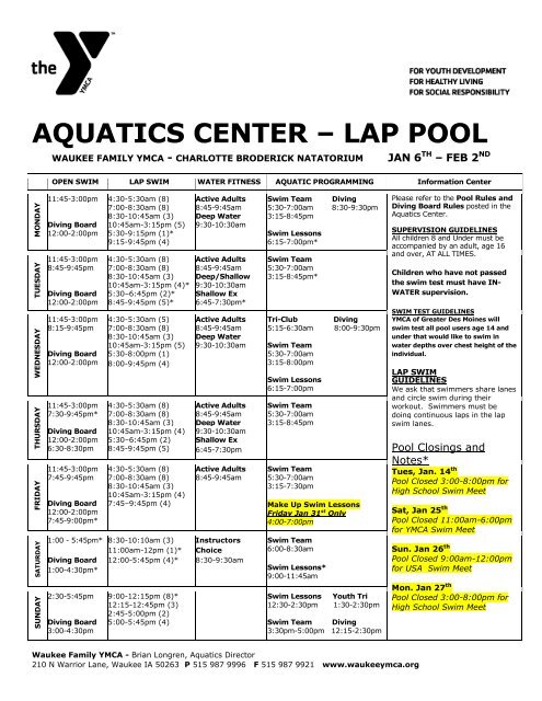 16+ Dowd Ymca Class Schedule