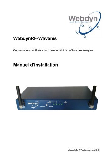 WebdynRF-Wavenis Manuel d'installation