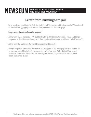 Letter from Birmingham Jail - Newseum