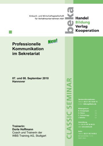 Professionelle Kommunikation im Sekretariat 07. und 08 ... - newstix