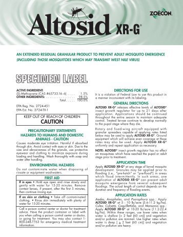 Altosid XR-G Label - Adapco
