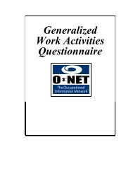 O*Net Generalized Work Activities Questionnaire