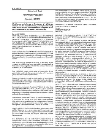 ResoluciÃ³n NÂº 1230/08 MS - Superintendencia de Servicios de Salud