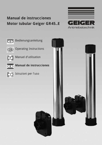 Manual de instrucciones Motor tubular Geiger GR45..E