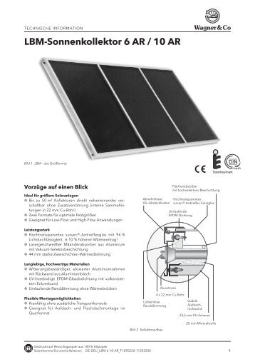 Datenblatt Wagner Flachkollektor LBM - Gerenda Solar