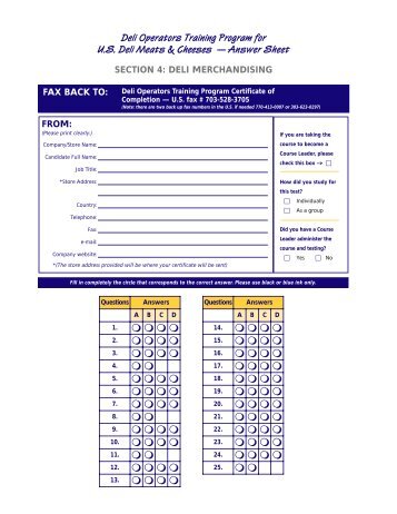 Deli Operators Training Program for U.S. Deli Meats & Cheeses ...