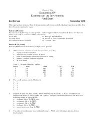 Economics 369 Economics of the Environment Final Exam