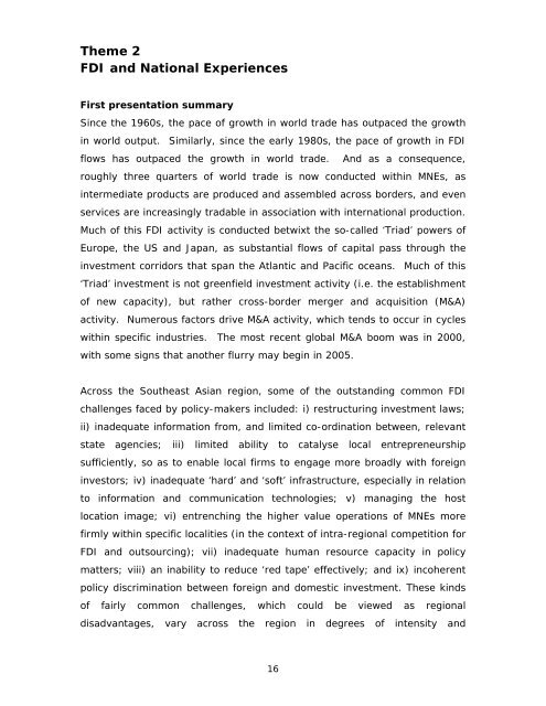 Foreign direct investment in Southeast Asia: - Regional Office China