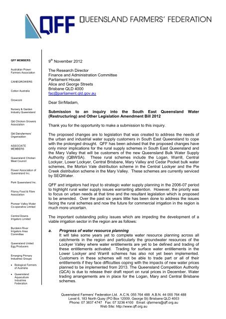 (Restructuring) and Other Legislation Amendment Bill 2012