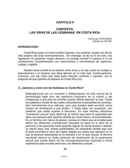 capitulo ii contexto: las vidas de las lesbianas en costa rica.