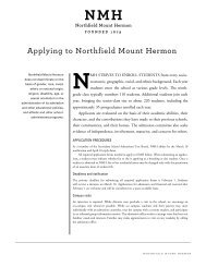 Applying to Northfield Mount Hermon