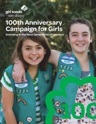100th Anniversary Campaign for Girls - Girl Scouts San Diego